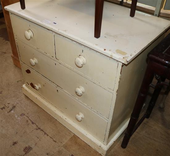 Painted pine chest of drawers